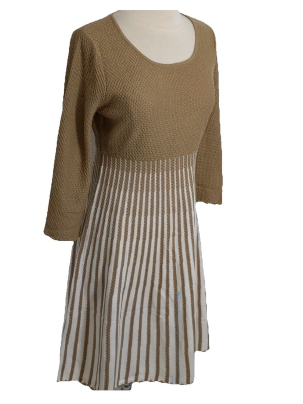 Calvin Klein Womens Dress Size XL NEW Tan & White Career Office Business Casual